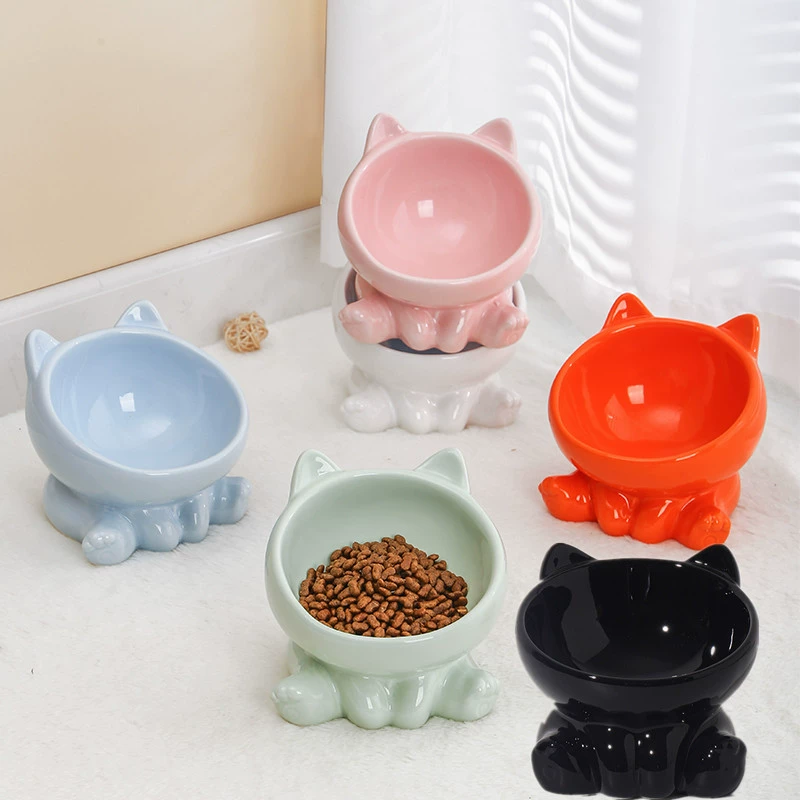 Cute Ceramic Cat Bowl with Hig - Royal Canin Food Medium 评论和价格